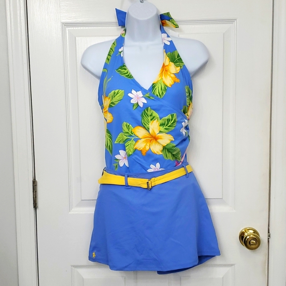 Ralph Lauren & Jantzen size 16 one piece swimsuit and matching cover-up